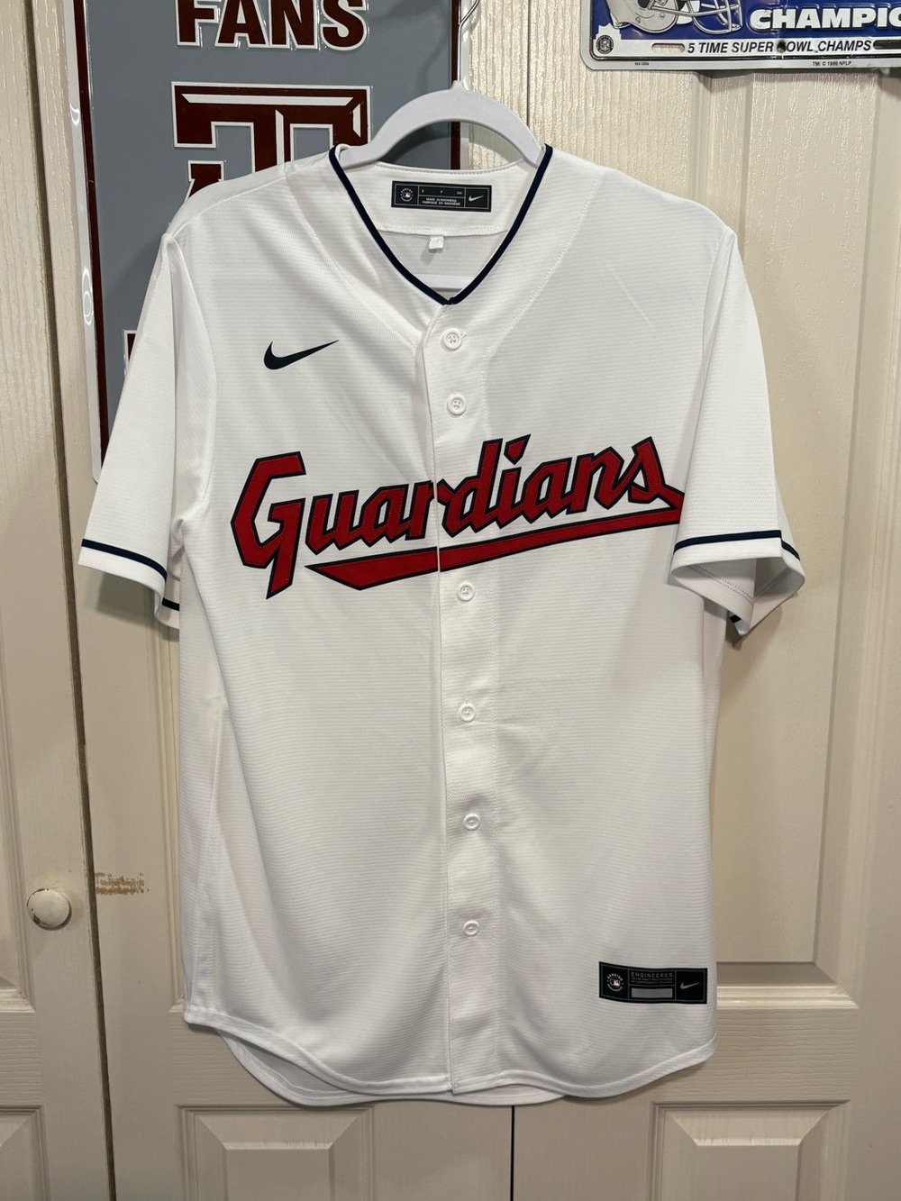Cleveland Guardians Baseball Jersey with Red Script